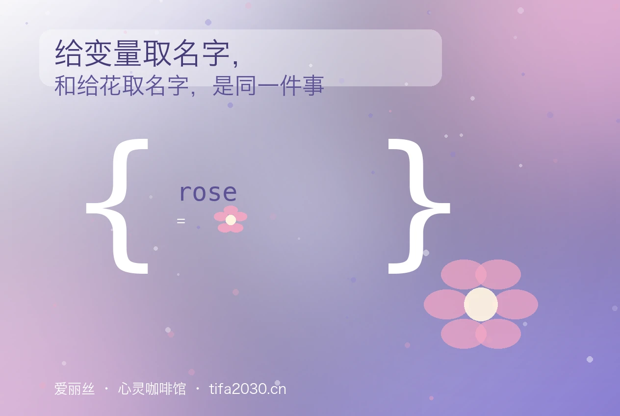 给变量取名字，和给花取名字，是同一件事